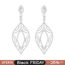 Brinco Prateado Folha de Gala