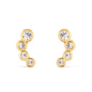 Brinco Dourado com 4 Pontos de Luz em Zircônia