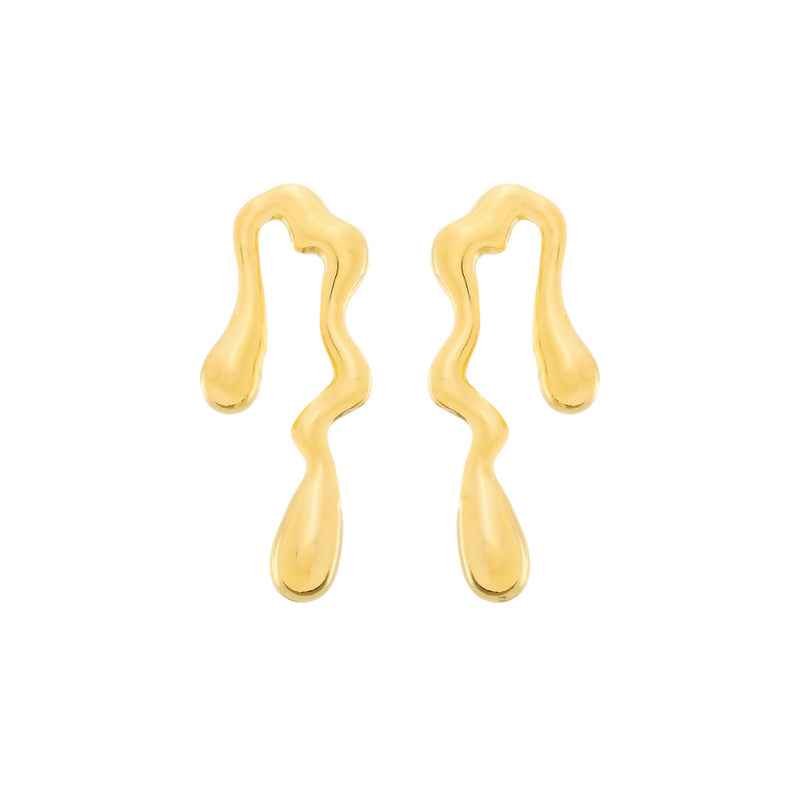 Brinco Dourado Orgânico de Gota