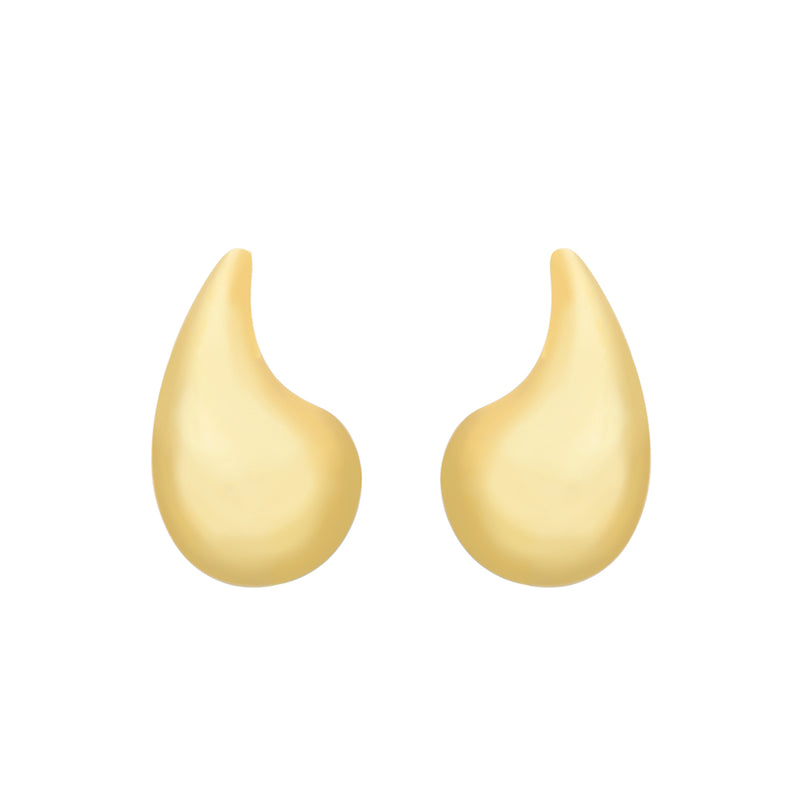 Brinco Dourado Gota Curvada Grande