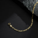 Pulseira Dourada Masculina Elo 3 por 1 &