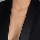 Colar Dourado Gravatinha com Pontos de Luz em Zircônia - Galeria