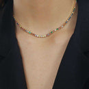 Colar Dourado Chocker Riviera Pedras Coloridas - Galeria