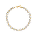 Pulseira Dourada de Pérolas e Bolinhas