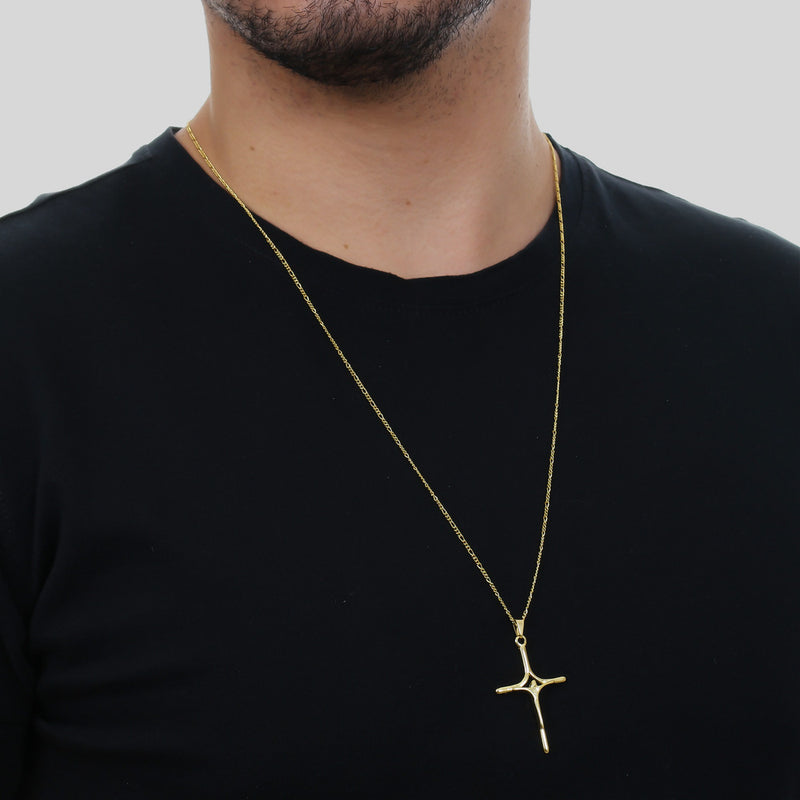 Pingente Dourado Crucifixo Detalhes - Galeria