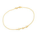 Tornozeleira Dourada 3 Corações Lisa