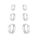 Trio de Argolas Lisas em Prata 925