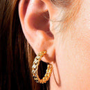 Brinco Dourado de Argola Formato Corrente Médio - Galeria