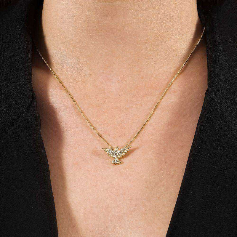 Colar Dourado Espirito Santo com Zircônia - Galeria