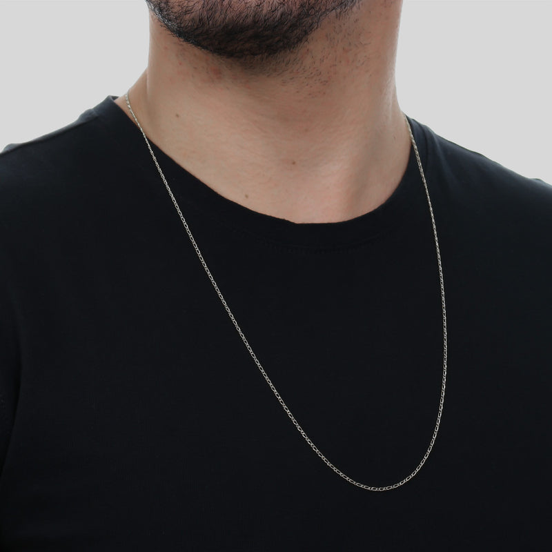 Corrente Prateada Masculina Elo 1 por 1 - Galeria