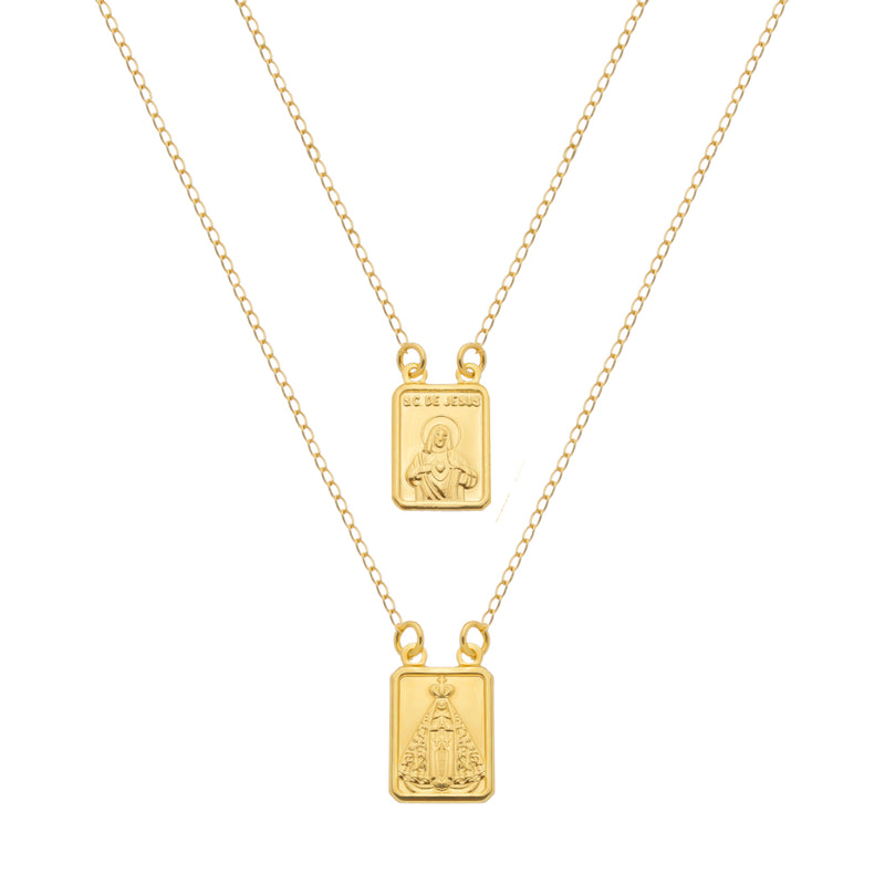 Escapulário Dourado Masculino Tradicional