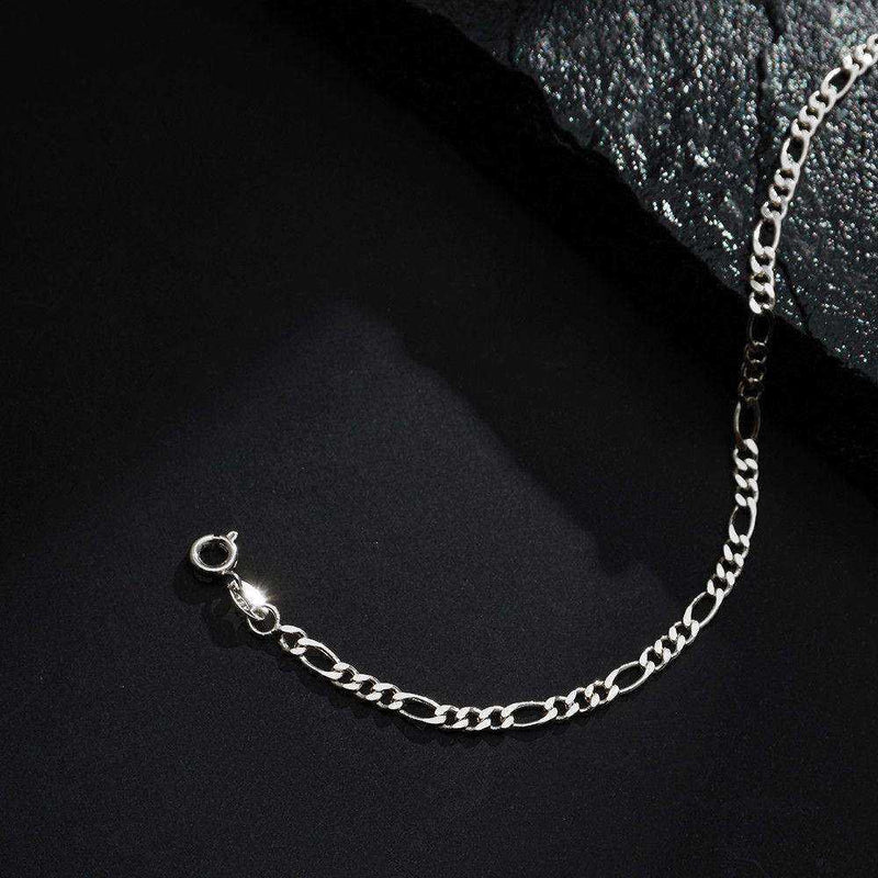 Pulseira Prateada Masculina Elo 3 por 1 &