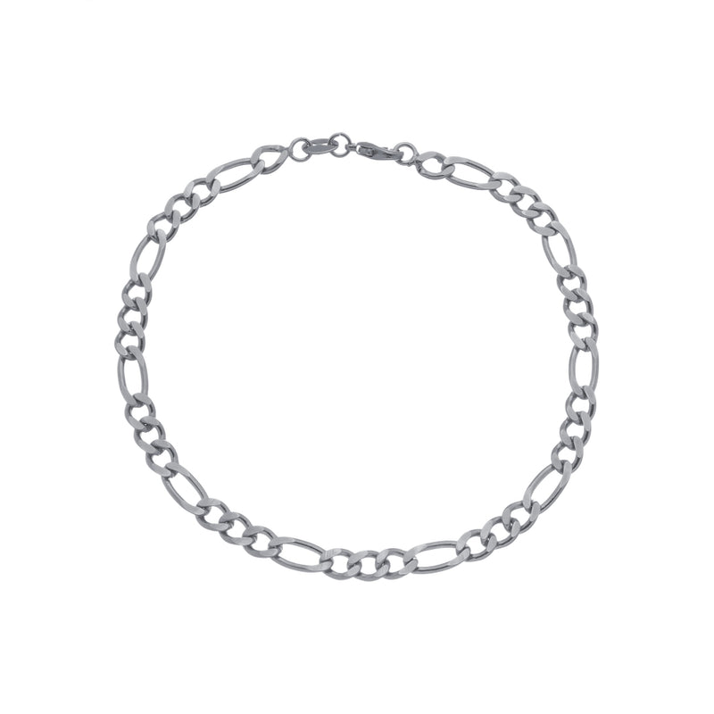 Pulseira Prateada Masculina Elo 3 por 1 &